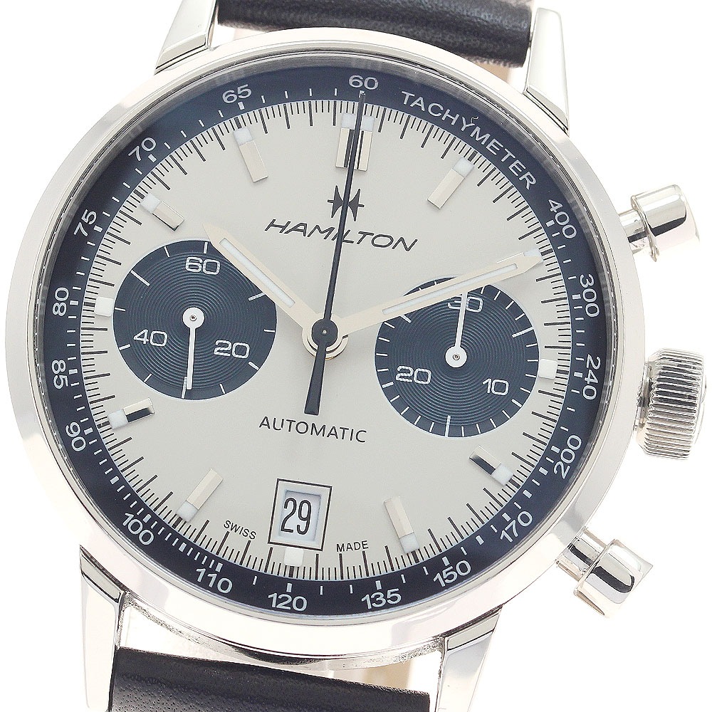 ハミルトン HAMILTON H384160 イントラマティック デイト クロノグラフ 自動巻き メンズ 箱付き_945422【中古】