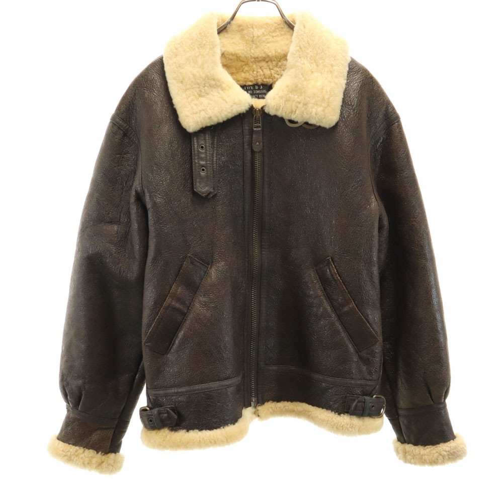 REG.U.S.PAT.OFF B-3 シープスキン ムートン フライトジャケット 40 ブラウン メンズ