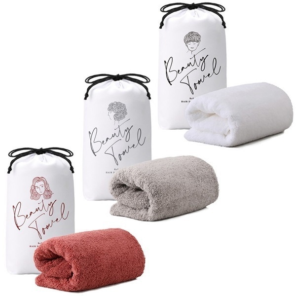 【3色セット】 エジプトコットンタオル 白 深赤 灰 ReFa HAIR DRY TOWEL RO-AA02A + RO-AA21A + RO-AA14A