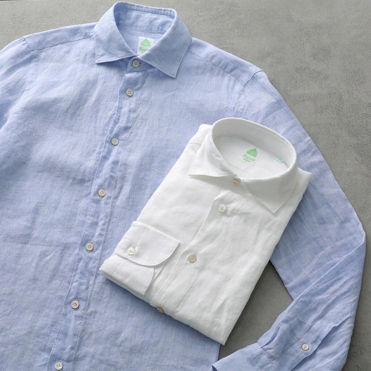 Finamore フィナモレ シャツ LUIGI BALI C0649 ルイジ バーリ メンズ リネン ワイドカラー スリムフィット ミドルレングス 長袖 カラー2色 24,966円