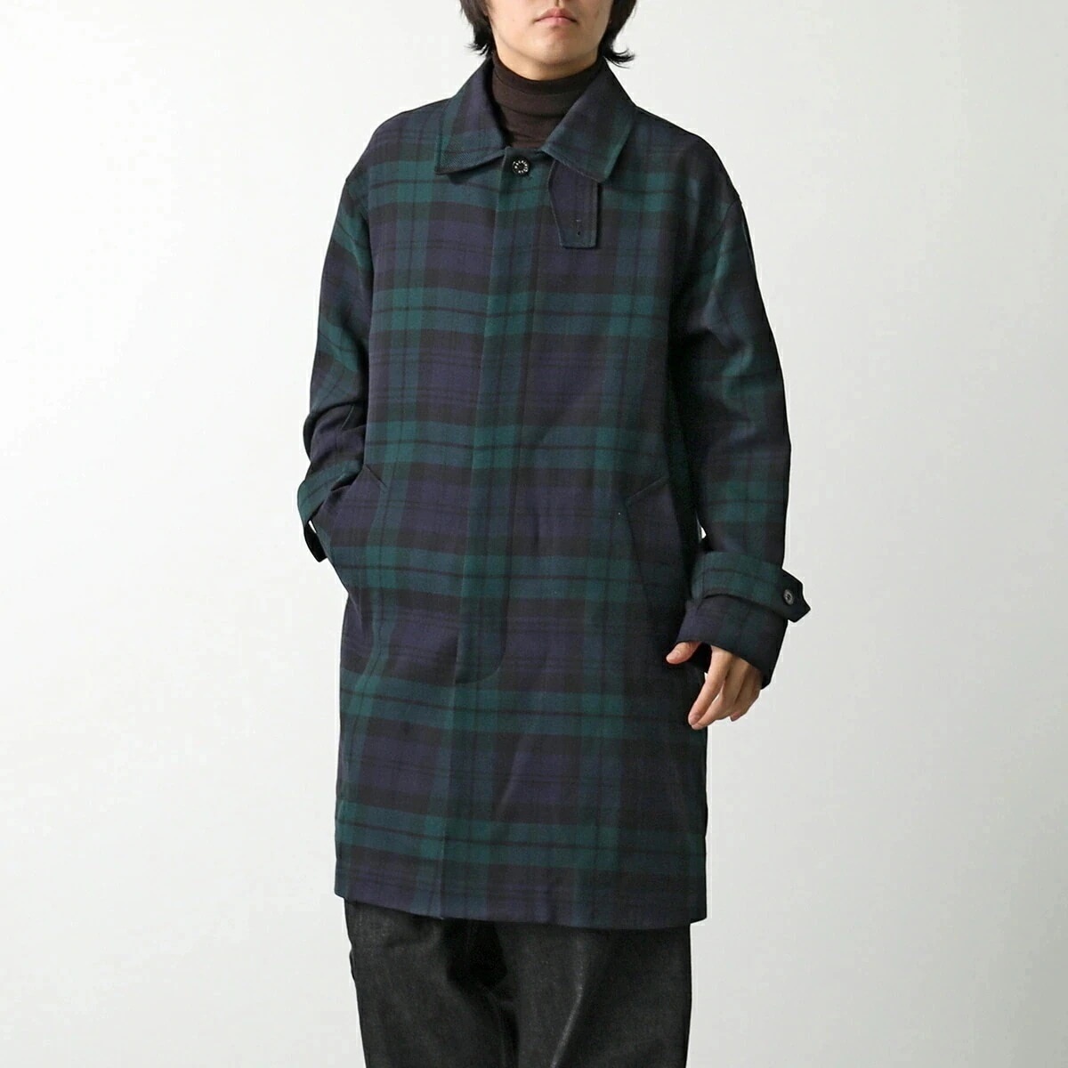 MACKINTOSH マッキントッシュ ステンカラーコート SOHO TARTAN MO8892-MOP6125C メンズ ロングコート タータンチェック グリ
