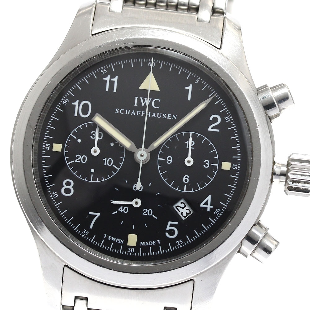ジャンク IWC IWC SCHAFFHAUSEN IW374101 フリーガー クロノグラフ 自動巻き メンズ _888385【中古】