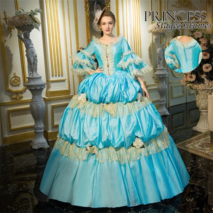 貴族 ドレス お姫様 衣装 ロング 宮廷お嬢様 宮廷服 豪華な 中世ヨーロッパ 舞台劇 演劇 ジュリエット お洒落 レース オペラ 声楽 学園祭 文化祭 イベント ステージ衣装 舞台 撮影 プリンセス 15,856円