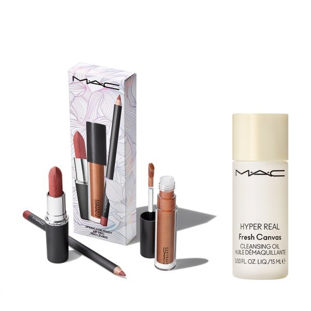 M.A.C (+ハイパーリアル クレンジング オイル 15ml プレゼント) テディ リップ トリオ