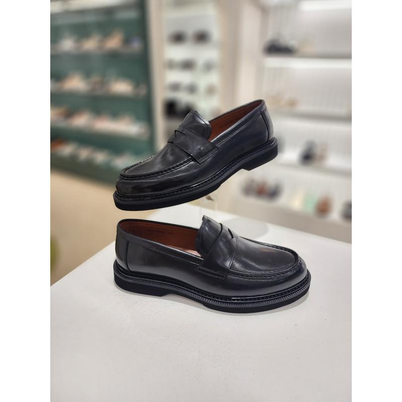 [驪州店] [] 男性ペニー帯ライン ローファーシューズ (2color)022539701 ブラック