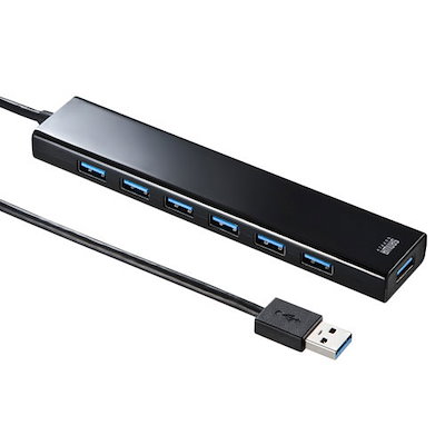 他サイト： サンワサプライ 急速充電ポート付きUSB3.2Gen1 7ポートハブ USB3H703BKNの商品画像