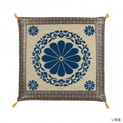 い草と金襴 リバーシブル御前座布団四方菊 70cm×70cm MC001