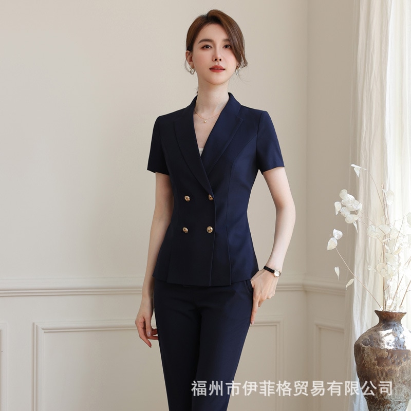 半袖スーツ レディース 2024夏 薄手 おしゃれスーツ営業部 ホテル接客係 礼服その他 スーツ
