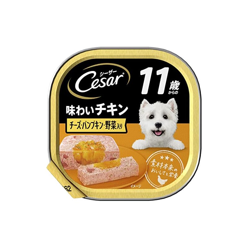 【即日発送】シーザー シニア犬用 11歳からの 味わいチキン チーズパンプキン野菜入り 100g24個 (まとめ買い) [ドッグフードウェット] 5,353円