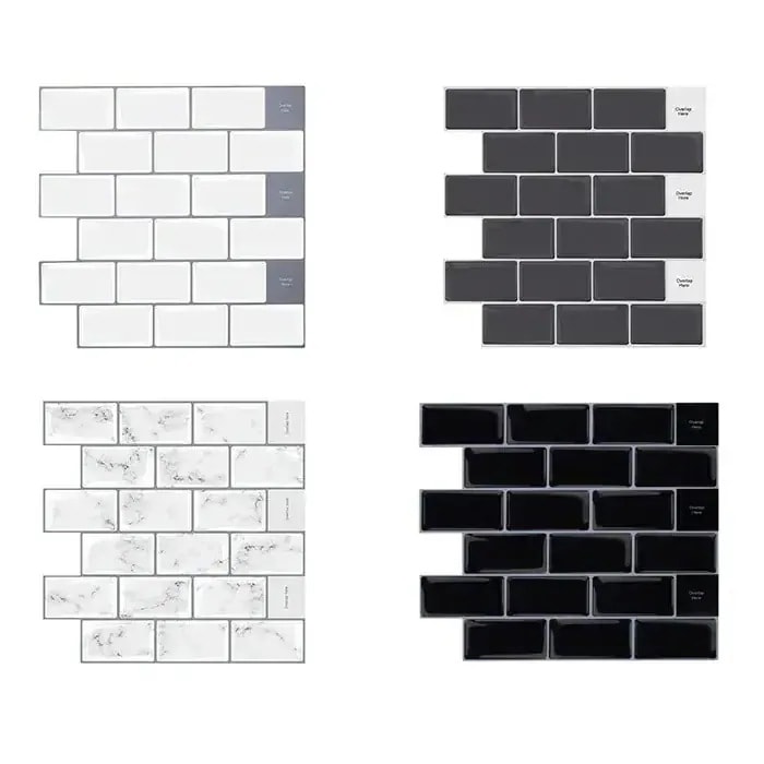 【急速出荷!】15枚入り タイルシール 305cmx305cm おしゃれ 3Dぷっくり 防水 おしゃれ レンガ柄 洗面所 ウォールステッカー 防水 耐熱 のり付き 壁貼りシール 立体 剥がせ