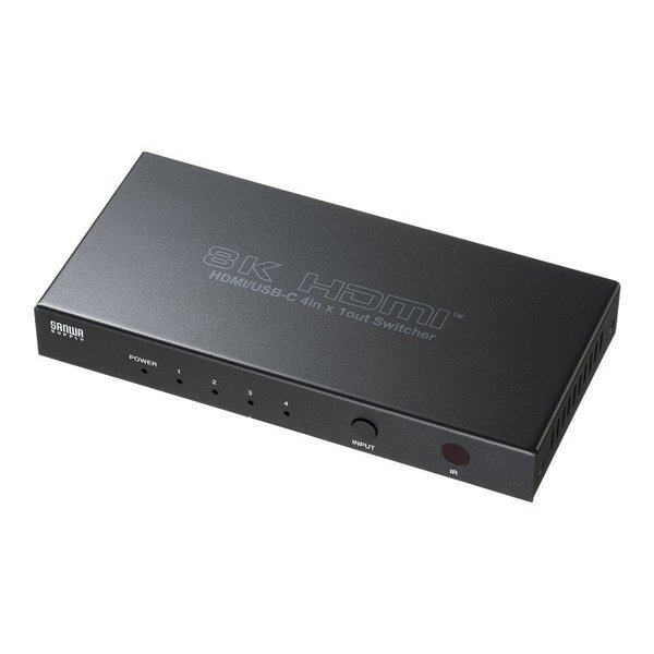 8K対応HDMI切替器 4入力1出力・Type-C入力対応・リ SW-HDR8K41RC