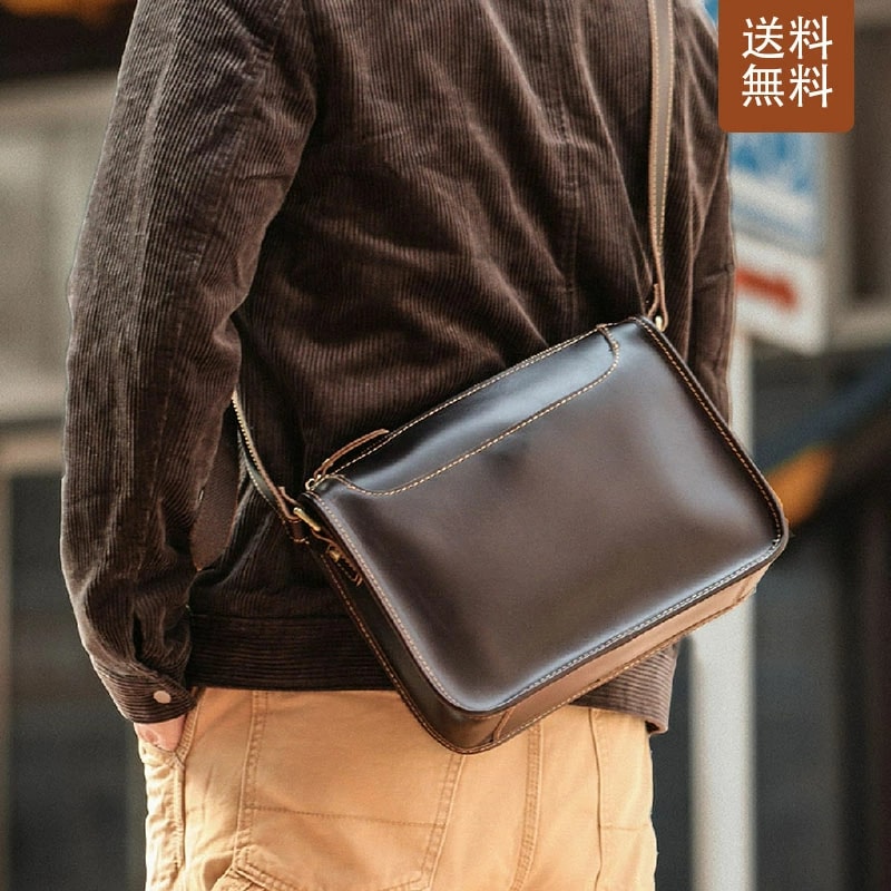 本革 ショルダーバッグ メンズ 小さめ ブランド 牛革 ミニバッグ 小さめ 品質保証 メッセンジャーバッグ レザー 斜めがけ 本革 ショルダーバッグ メンズ 9,984円