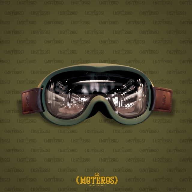 オートバイ スキー ウィンドブロック ゴーグル GOGGLE MOTORCYCLE - Khaki Green