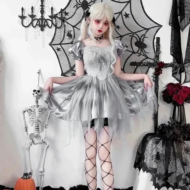 2点 セットアップ 半袖ワンピースフレアリボン付き ハロウィン 大人 仮装コーデコスム服 衣装 ガーリー 甘め 学園祭 文化祭 ファッション系 レディース セクシー型 ブラ