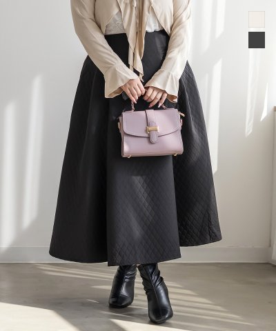 大きいサイズ レディース LL 3L 4L XL XXL XXXL ダイヤキルトフレアスカート