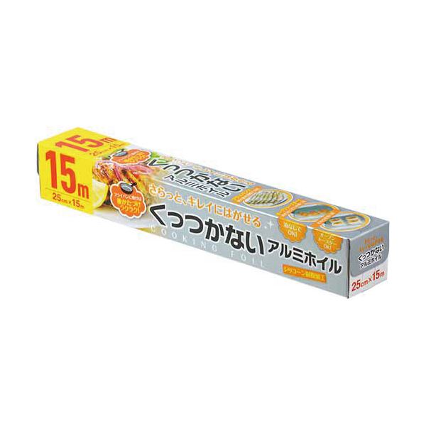 （まとめ）大和物産 くっつかないアルミホイル 25cmx15m 1本 [x30セット]