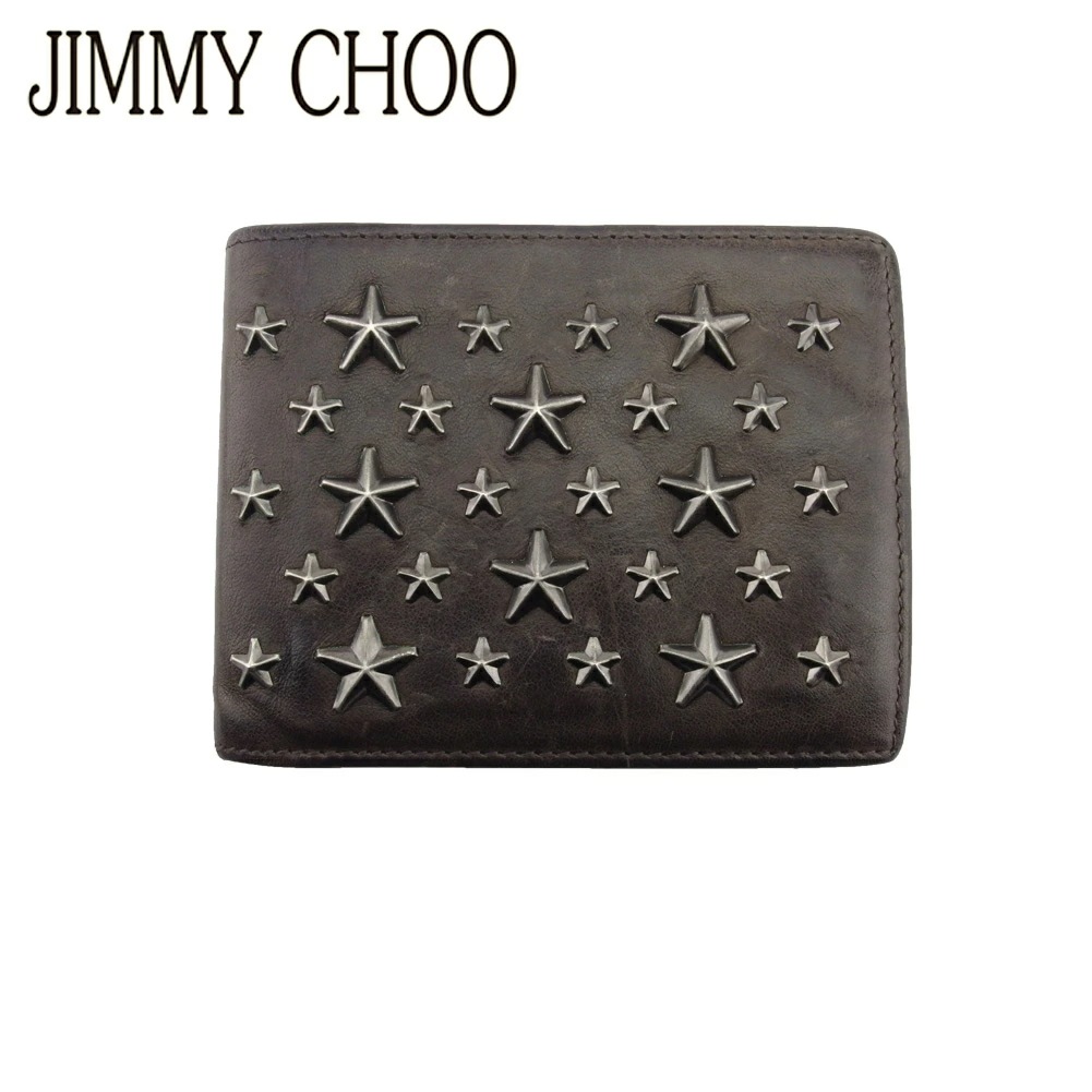 ジミーチュウ 二つ折り 札入れ ミニ札入れ レディース メンズ スタースタッズ JIMMY CHOO 中古 24,838円