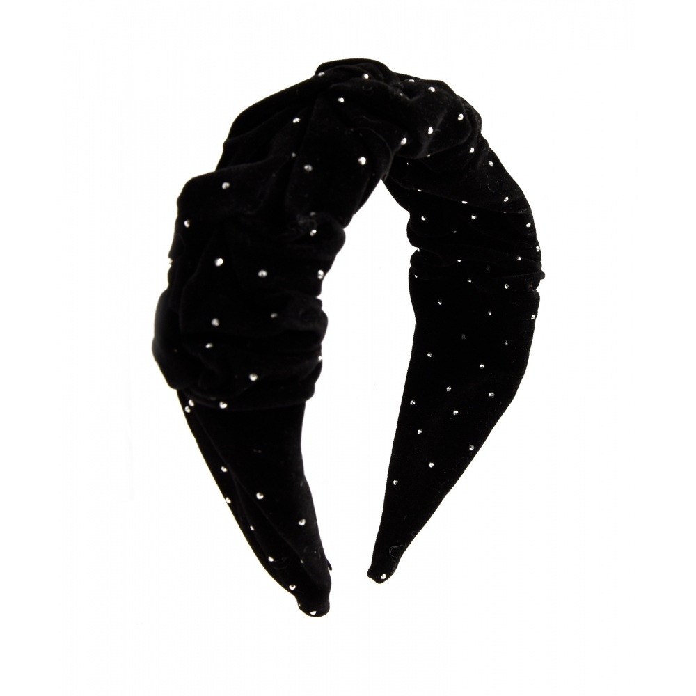 HAS HFS041 ボリュームドットベルベットヘアバンド