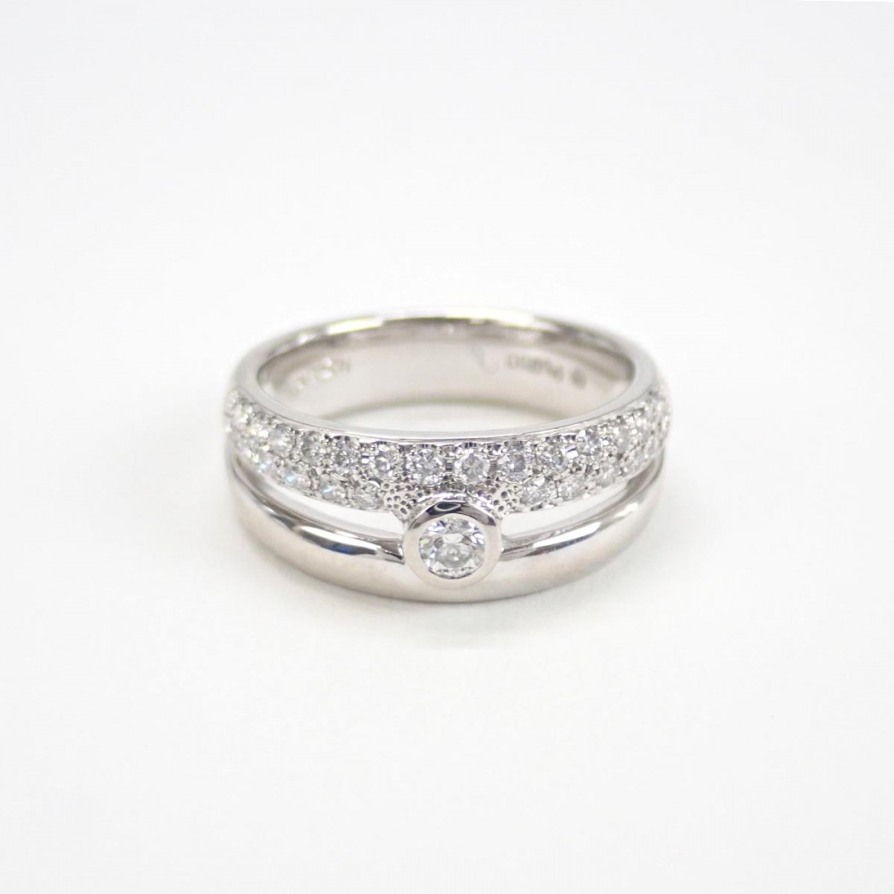 【Aランク】 ダイヤリング リング Pt950プラチナ 8号 ダイヤモンド レディース【ISEYA】