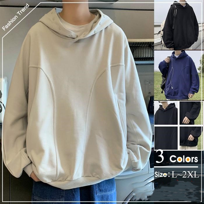 人気品超目玉パーカーメンズプルオーバーパーカーフード付きアウター羽織りトップス無地シンプルカジュアルおしゃれ長袖大人
