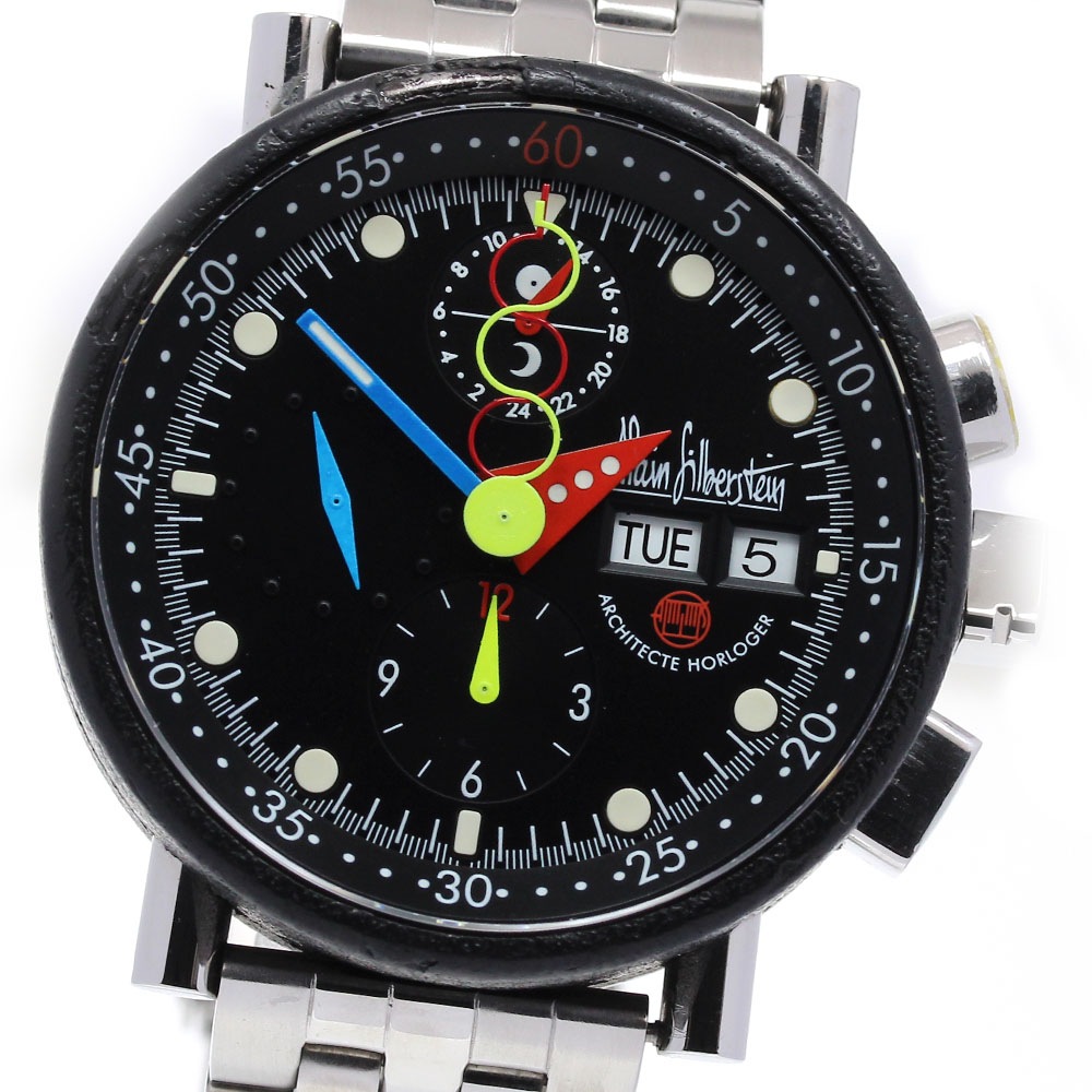 アランシルベスタイン Alain Silberstein LWO5100 デイデイト 自動巻き メンズ 箱保証書付き_827057【中古】