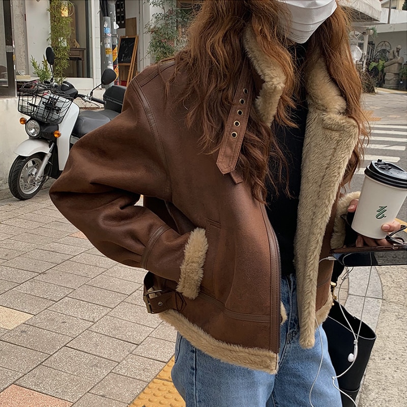 スウェードジャケット ブラウン アウター ジャケット スリム 細身 ストレート スマート かわいい