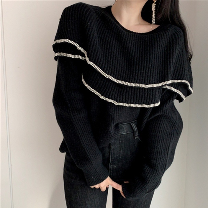 トップス セーター 長袖 ボートネック ワンショルダー 2way プルオーバー ミディアム丈 萌え袖 かわいい 大人可愛い きれいめ シンプル 上品 おしゃれ かっこいい カジュアル こなれ感 個性的