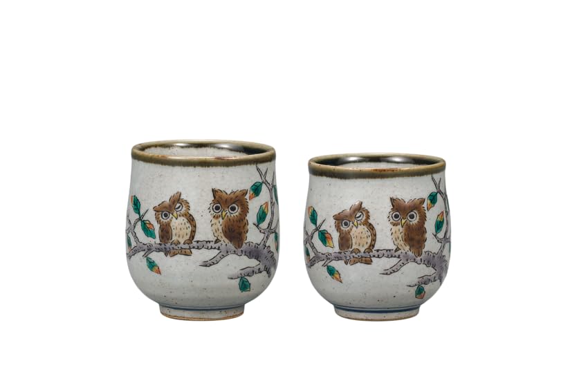 マルサン宮本『九谷焼』組湯呑 ふくろう AP8-0505