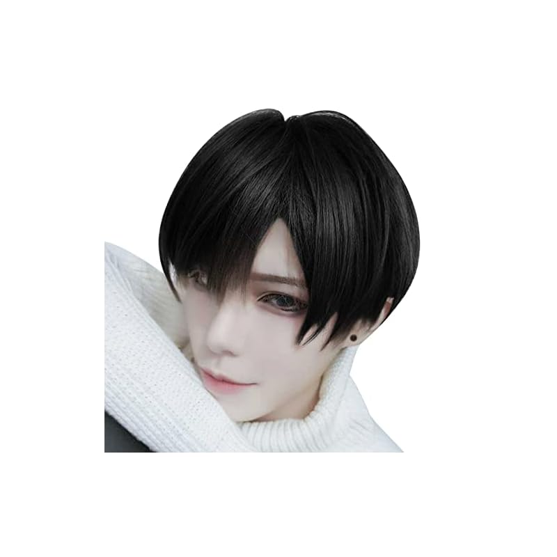 プレミアム ウィッグ メンズ ARZER かつら ショート 男装 カリスマ【スタイリストプロ推薦】 自然 通気 変装 フリーサイズ ネット付 耐熱 (ブラック)