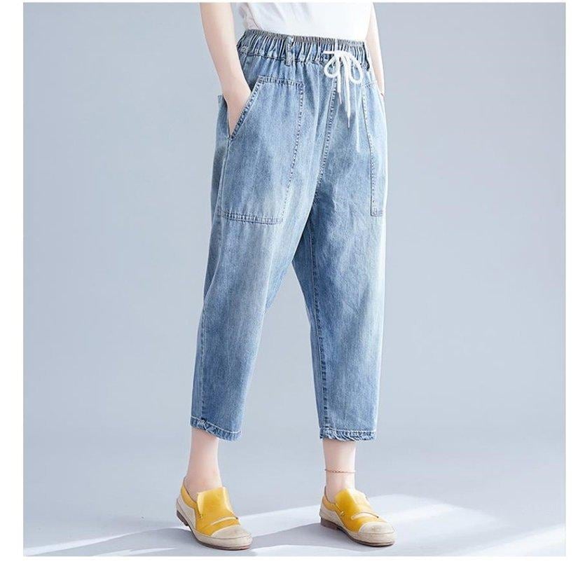 ワイドテーパード バルーン デニムパンツ 夏新作 薄手 レディース 大きいサイズ ボトムス 体型カバー着やせ ナチュラル オシャレ