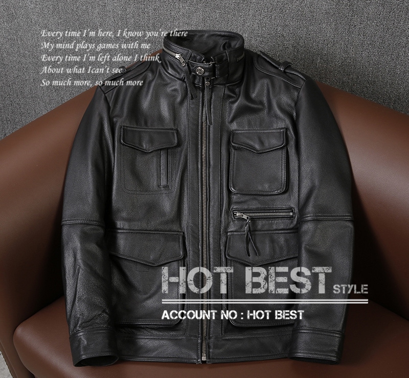 カウハイド 復刻50スタイル サファリジャケット ミリタリー M65タイプ ギフト メンズ 革ジャン イタリアンレザー クロム鞣し 牛革