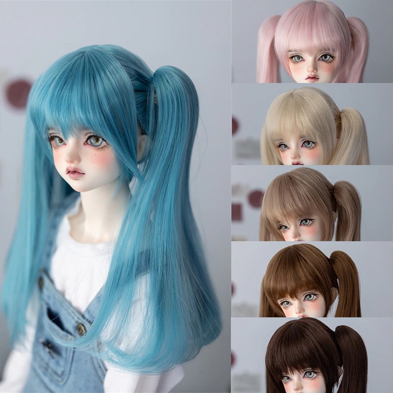 BJDドールウィッグ ツインテール 高温糸 SDサイズ人形用ウィッグ