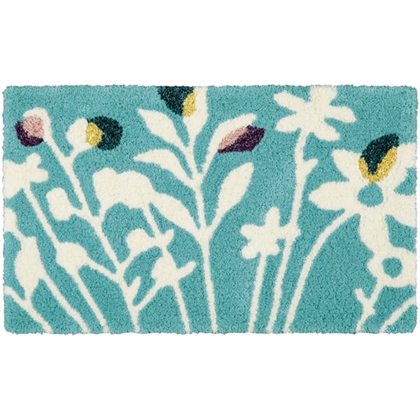 スミノエ デザインライフ クッカマット/玄関マット 約幅45x長さ75cm ブルー