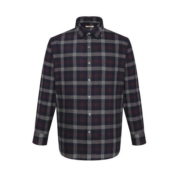 綿100 ミディアムチェック シャツ レギュラーフィット グレー___DKW2SHCL126G1