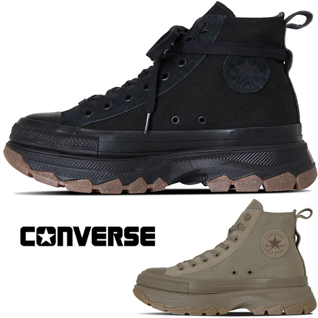 コンバース ハイカット スニーカー 厚底 オールスター (R) トレックウエーブ BT HI レディース 黒 靴 カジュアル ブラック 31313171 コヨーテ 31313170 5cmヒール レー