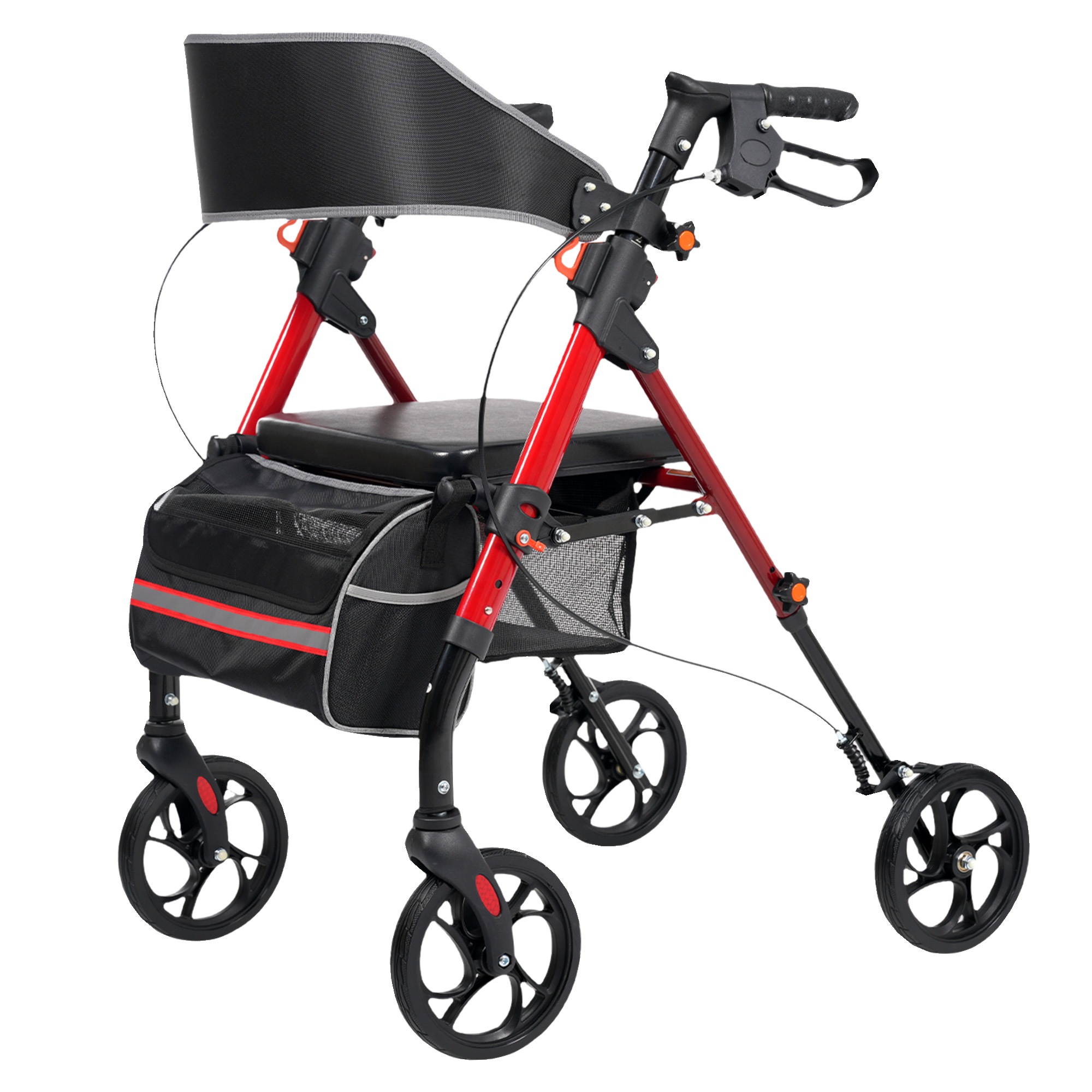 【国内入荷済】歩行器 歩行車 シルバーカー 軽量設計 室外用 6段階高さ調整 折りたたみ可能 座面付き 四輪 キャスター付き おしゃれ 座れる 散歩 シニア 歩行補助 買い物 ショッピングカー 大容量