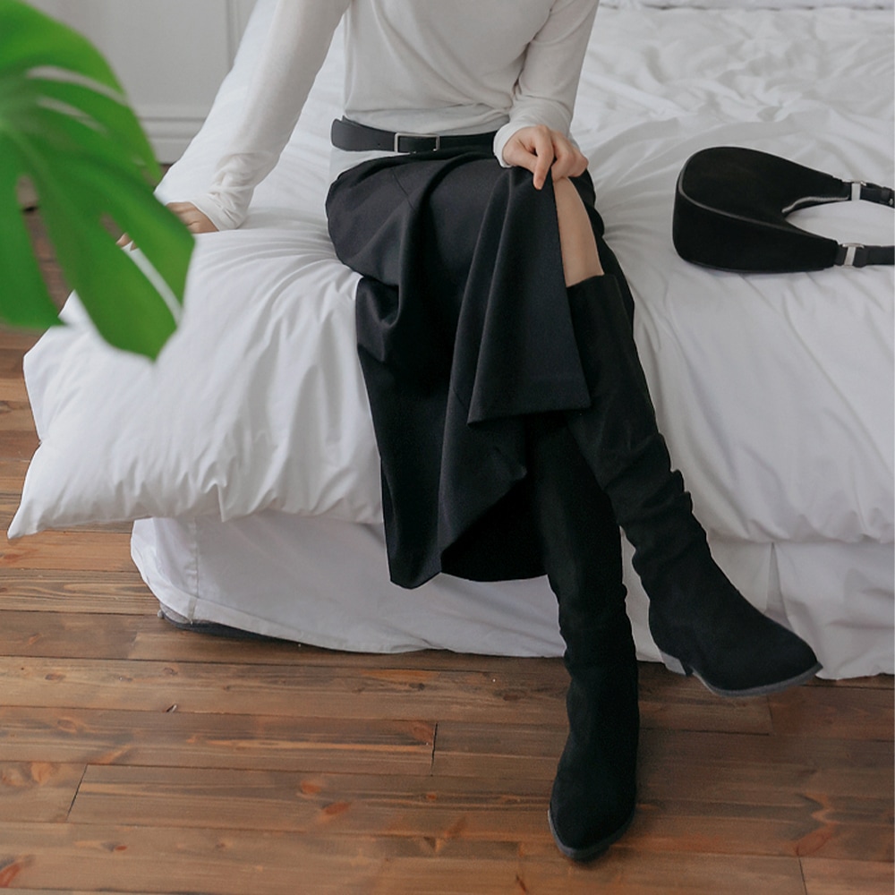 ソネットスエードシャーリングロングブーツ