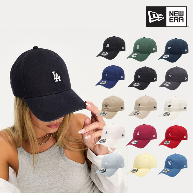 MLB WASHED MINI LOGO NYヤンキース LAドジャース ボールキャップ 男女共用