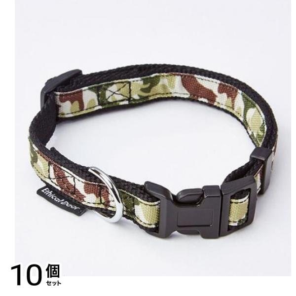 ペティオ エシカルドア 迷彩カラー SS 超小型犬用首輪 ブラック 1本入 (W57774) 10個セット