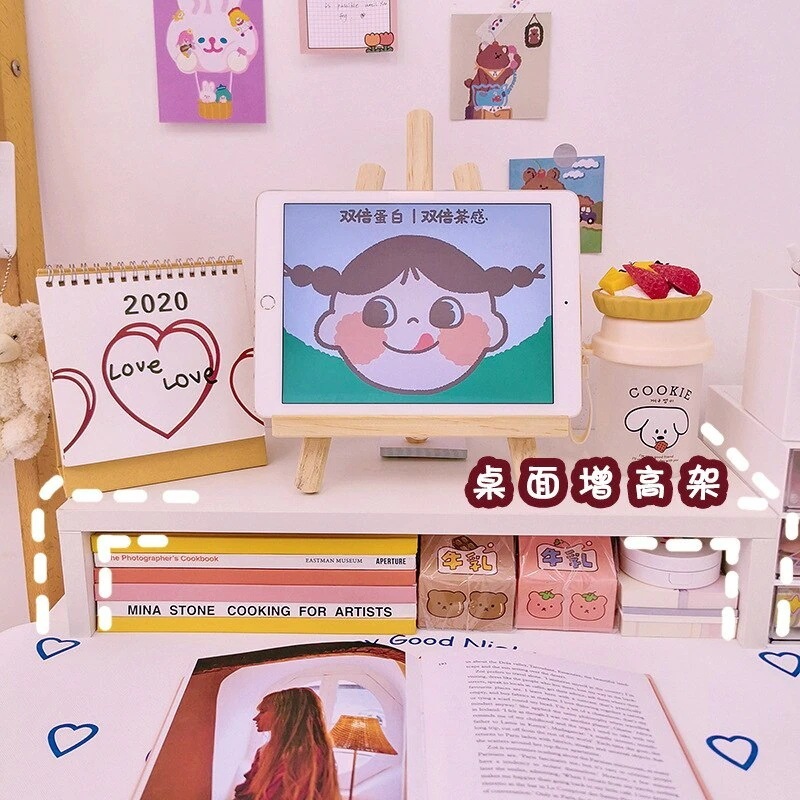 韓版簡約多机能事務室パソコンモニター棚デスクトップキーボード整理収納箱置物架収 8,771円