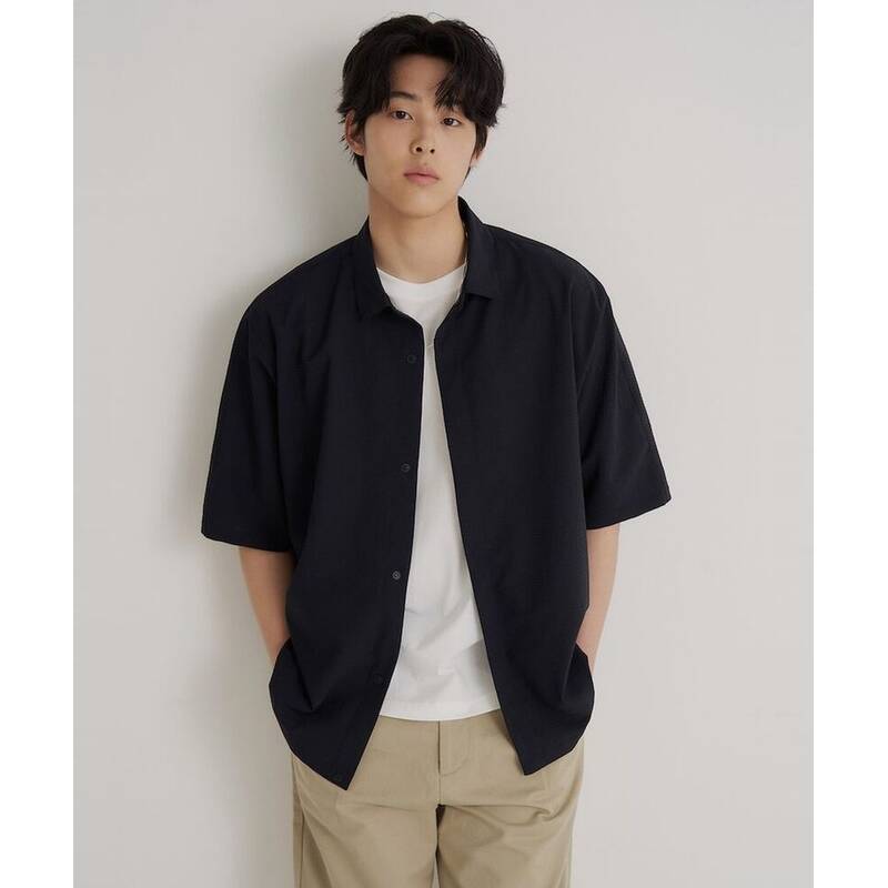 BEANPOLE MEN ジェントルテック アウタータイプ 半袖シャツ アッシュ BC6365C834 370820