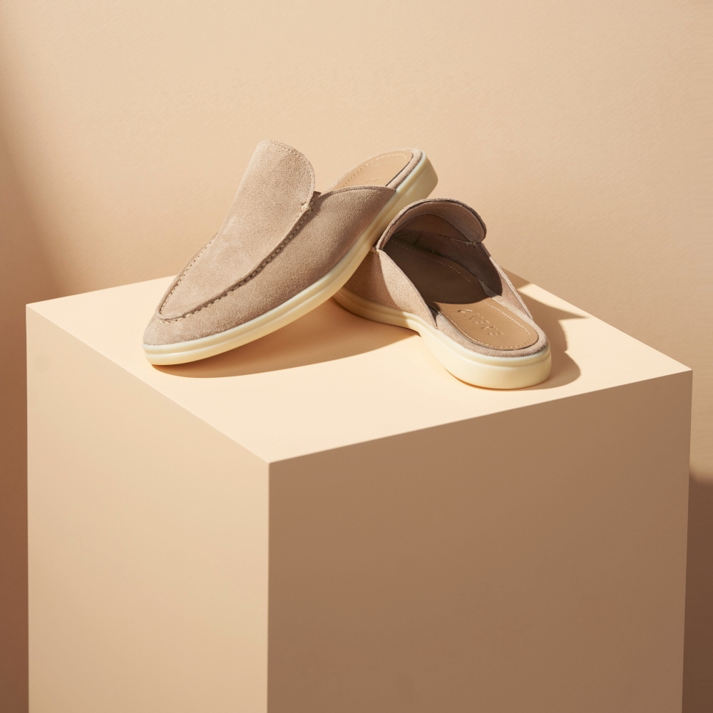 手作りミュールブロッパー男女共用スエード羊革手作り靴 ベージュ 21,300円