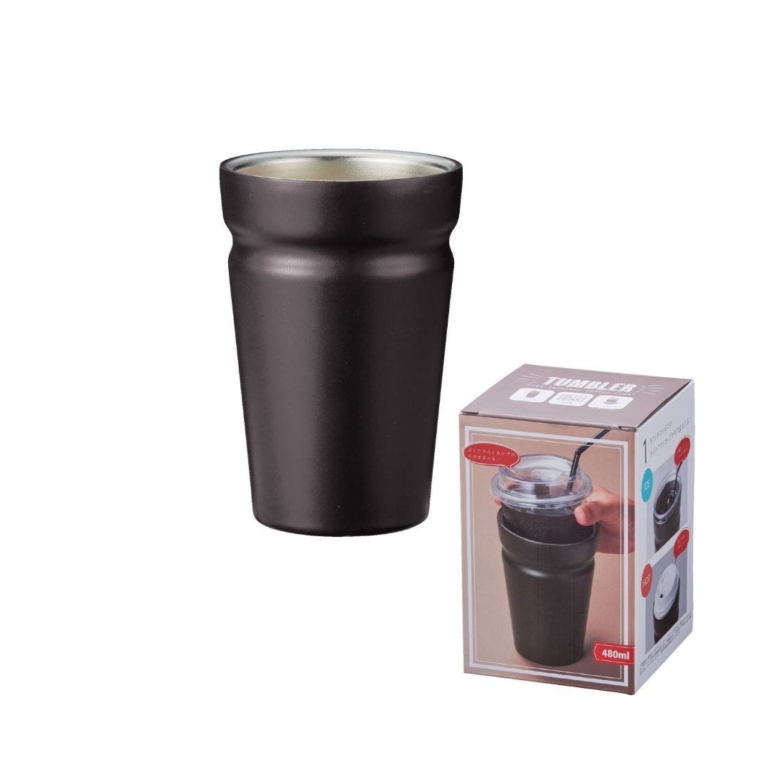 【48個セット】カップをそのままIN！真空断熱タンブラー ステンレス カップイン コンビニカップ対応 コーヒーカップ ドリンクホルダー対応 車載 車用 タンブラー 保温 保冷 食洗機対応