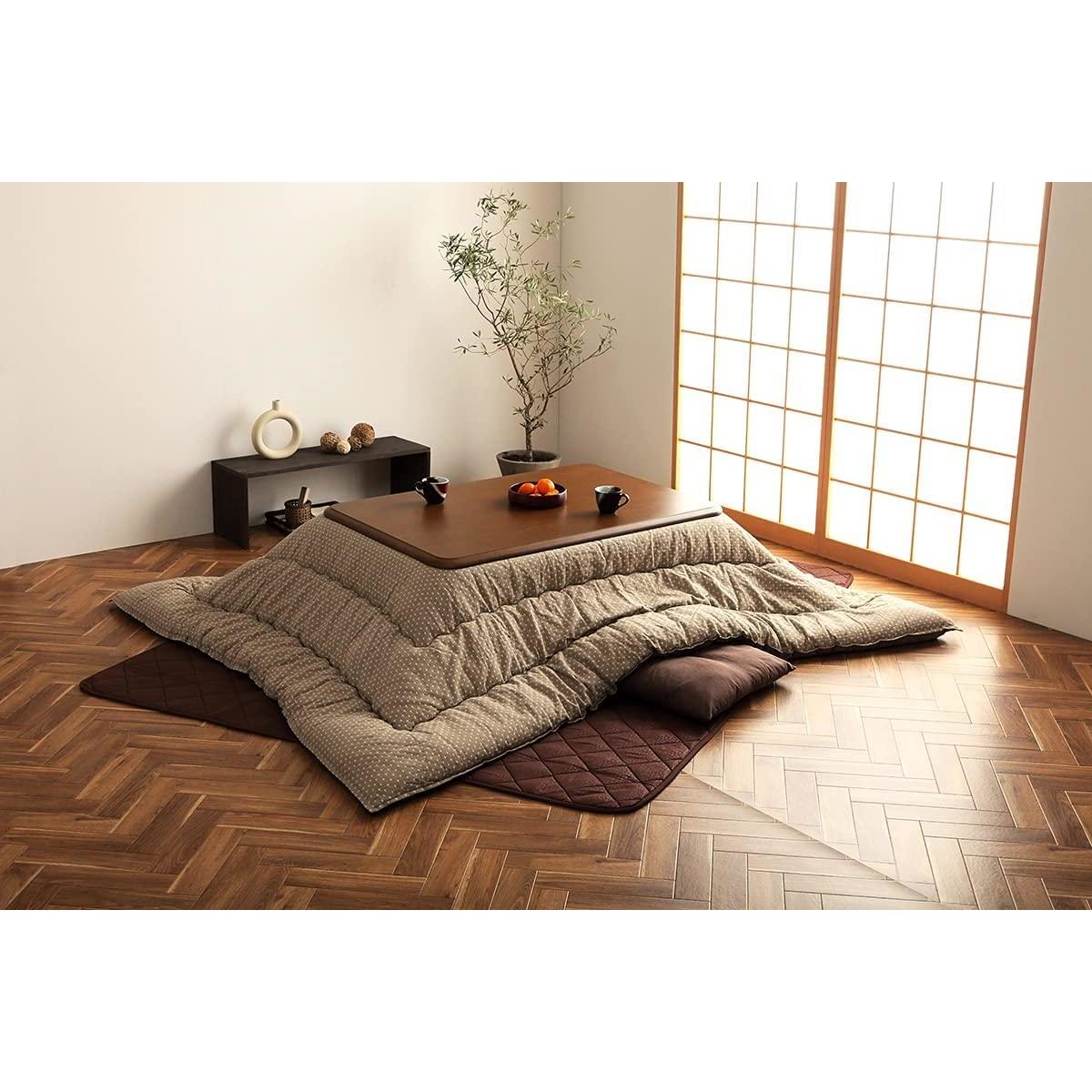 【i】【代引不可】 イケヒコ こたつ布団 掛 長方形 205×245cm ベージュ 詩織 和風 刺子 #7800039【北海道・沖縄・離島不可】