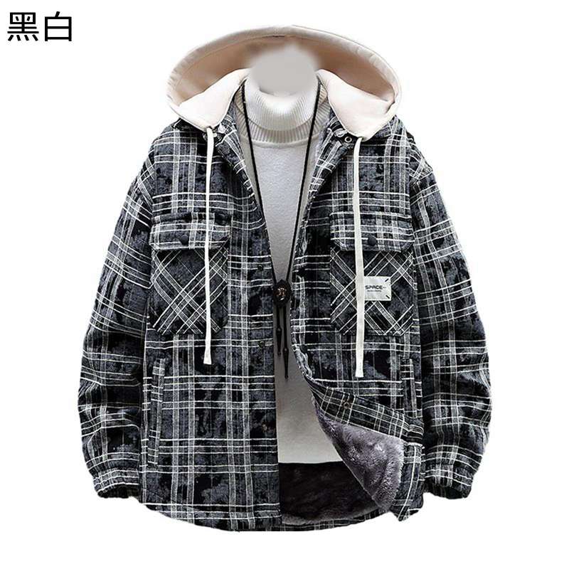 デニムジャケット ボアジャケット メンズ チェック柄 フード付 長袖 gジャケット 春秋冬 ジャンパー 防寒着 保温 ジージャン パーカー 快適 暖かい 柔らかい カジュアル 学生 通勤 通学 かっこ
