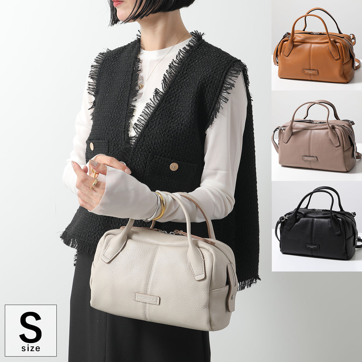 GIANNI CHIARINI ジャンニキアリーニ ショルダーバッグ EMILY エミリー S BS11300 COMM GRN レディース ハンドバッグ ボウリングバッグ 鞄 カラー4色