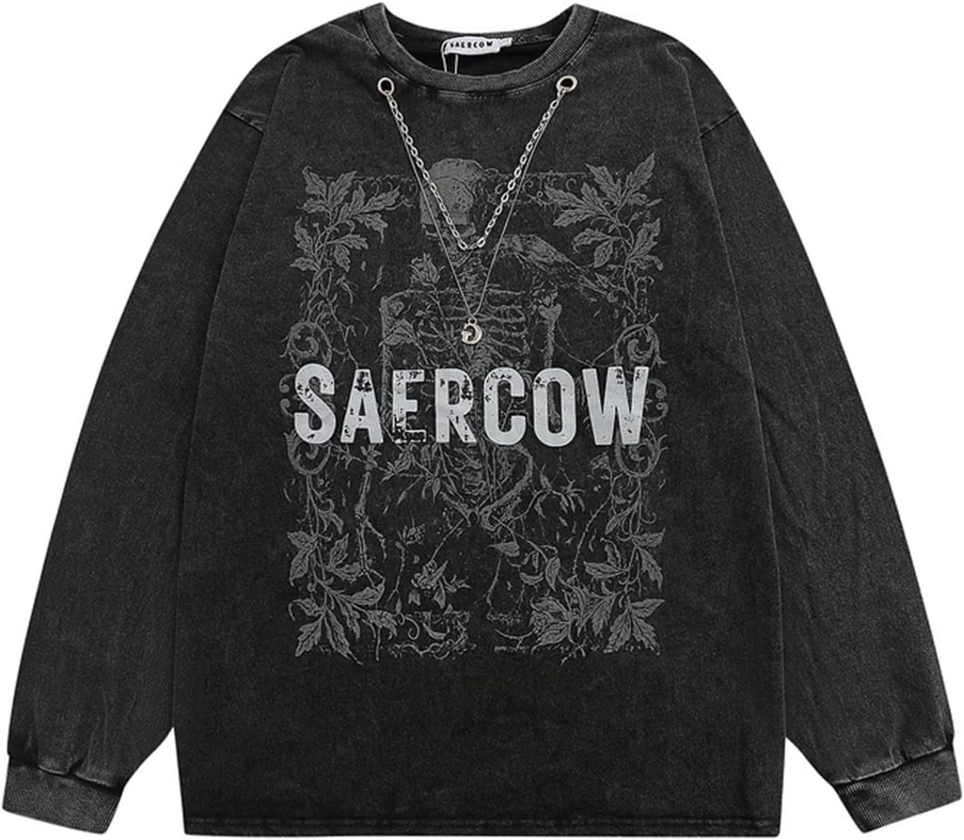 長袖シャツ インナー 男性用 パーカー スケルトン柄 クラシック 薄手 軽量 プルオーバー オシャレ 通気 ストレッチ 丸襟 体型パカー トップス トレーナー 柔らかい 丈長め カジュアル