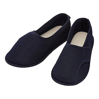 他サイト： 徳武産業 介護シューズ あゆみ 早快マジック レギュラー 紺 LLサイズ 2502 院内履き 施設内履き 室内 メッシュ素材 洗濯可能の商品画像