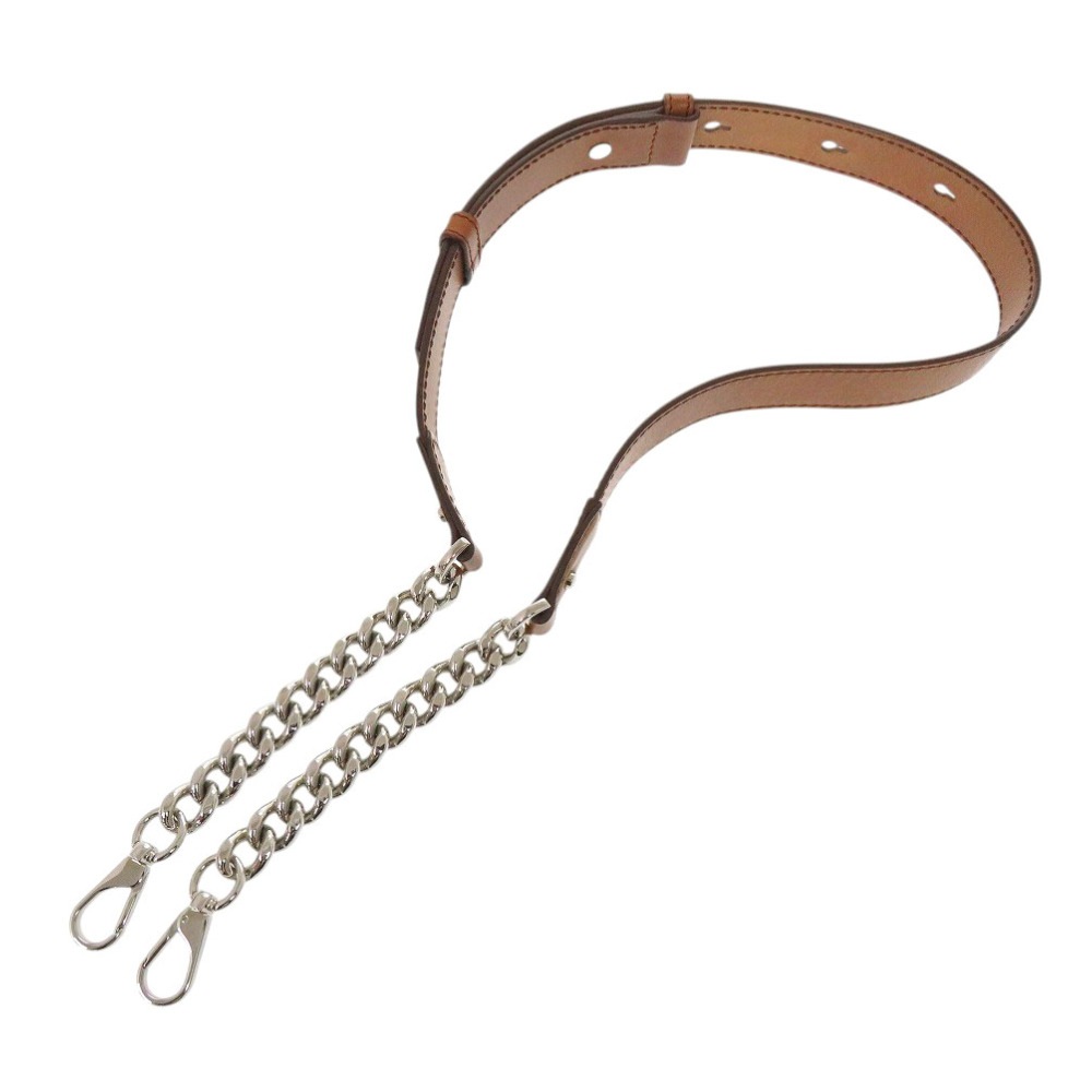 美品 ショルダーストラップ レザー ブラウン 0553【中古】 レディース