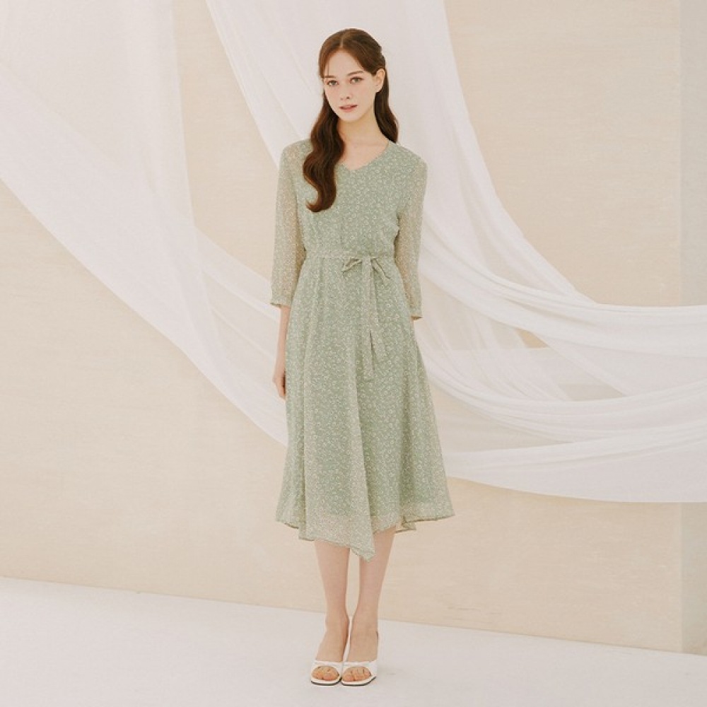 [フォレスト] フラワーVネックアンバランスドレス（OY4OPCN） 9,838円